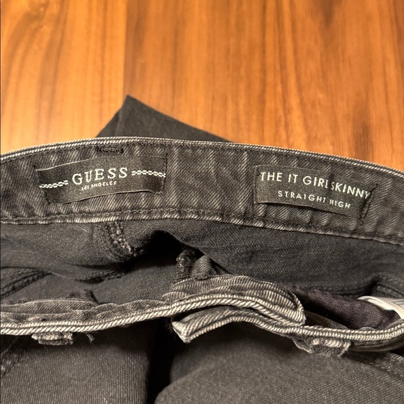 Guess Charcoal Jeans with Rhinestone Accents- a few rhinestones missing - Picture 4 of 8